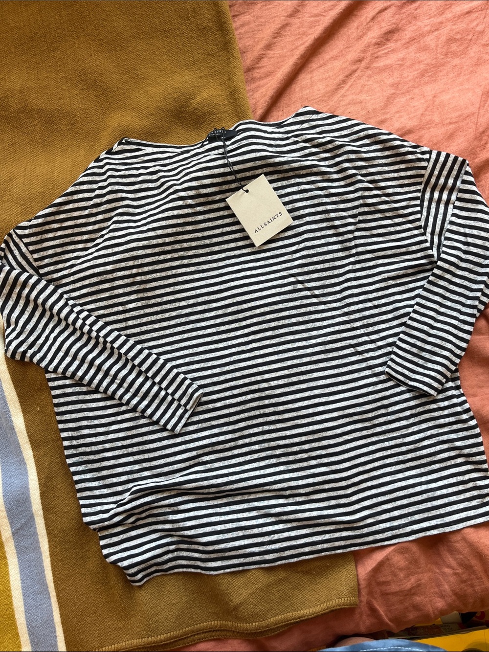 Rita Striped Tee from AllSaints with Brand Tag